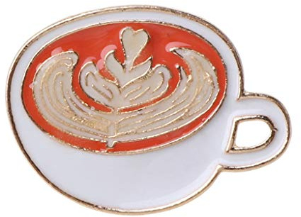Broche créative en forme de tasse à café de dessin animé pour écharpe, latte, vêtements, broche