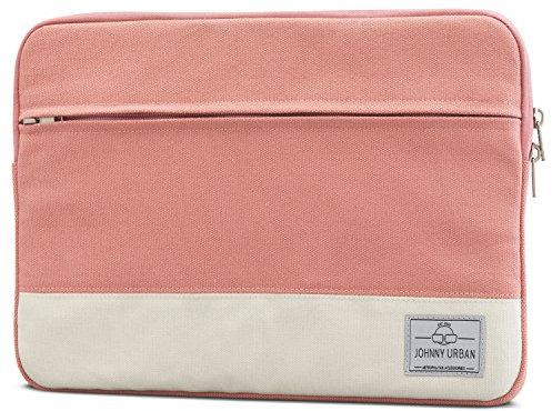 Johnny Urban Laptophülle MacBook Pro 14 M1 Zoll Rosa Canvas Laptop Sleeve Schutzhülle für 14 Zoll Laptops, das Dell XPS 15 & das MacBook Pro 16 - Hülle Laptoptasche - Baumwolle