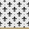 ABAKUHAUS Fleur De Lis Stoff als Meterware, Französische Motive, Qualität aus Gewebten Stoff Wohnaccessoires, 5M (148x500cm), Schwarz und Weiß