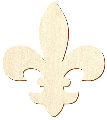 Holz Fleur-de-Lis (Wappen Lilie) - Deko Basteln 5-50cm, Größe:21cm, Pack mit:25 Stück