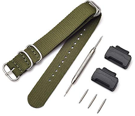 Shieranlee NATO Nylon Strap Armband Kompatibel mit Casio G-Shock GA-110 120 GA-400 GD-100 DW-5600 GLS-8900 Canvas Men Bracelet Band Black Adapters