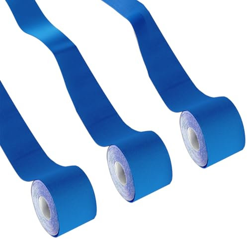 KK Kinesiologie Tape Blau im Set mit 3 Rollen, 5 cm x 5 m, KinTape Kinesiologie, Muskel Tape zur Unterstützung für Muskeln, Sehnen und Gelenke