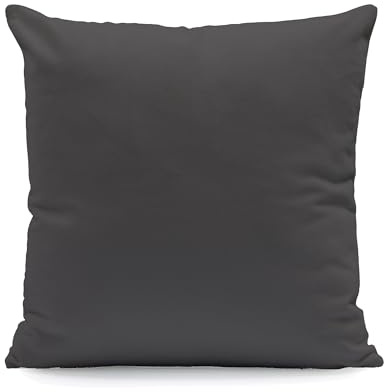 Hans-Textil-Shop Kissenbezug 30×30 cm Dunkelgrau Uni – 100% Baumwolle Linon, schadstoffgeprüft, Made in Europe – Kissenhülle mit verdecktem Reißverschluss für Dekokissen
