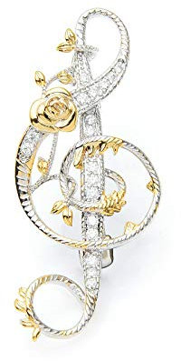 Brosche Für Frauen Kupfer Rose Musik Note Brosche Pins Luxus Poliert Brosche Blumenstrauß Party Geburtstagsgeschenke Schmuck Kleidung Brosche Geschenk