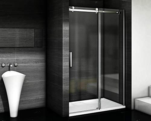 Aica Sanitär Duschabtrennung Duschtür 8mm Nano glas Schiebetür (115cm,H195cm)