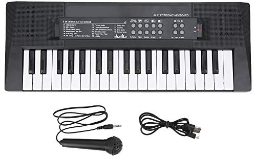Eujgoov 37 teclas Teclado eléctrico BF-3738 Teclado musical portátil Instrumento musical educativo con micrófono