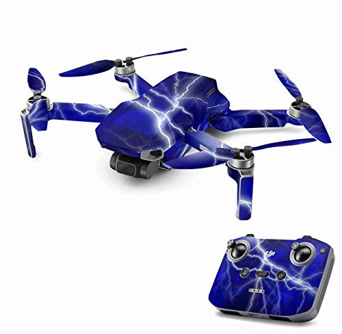Skins4u Aufkleber Folie kompatibel mit DJI Mavic Mini 2 Drohne Skin Vinyl Skins Schutzfolie Wrap Folierung Sticker Apocalypse Blue