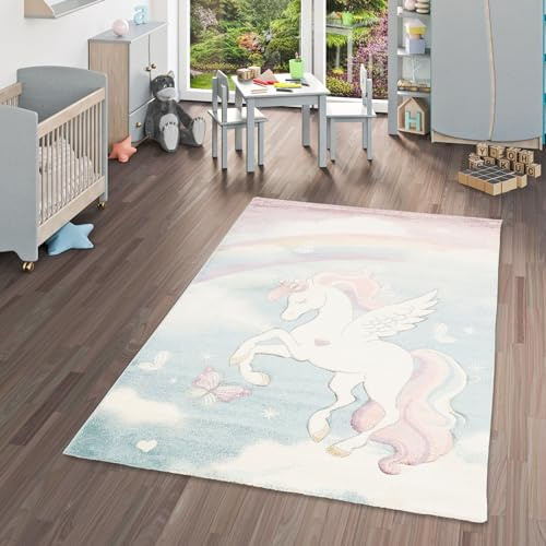 Pergamon Kinder Teppich Maui Kids Pastell Einhorn Bunt in 5 Größen