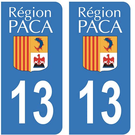 HADEXIA Autocollant Stickers Plaque immatriculation Voiture Auto département 13 Bouches-du-Rhône Ancien Logo Région PACA