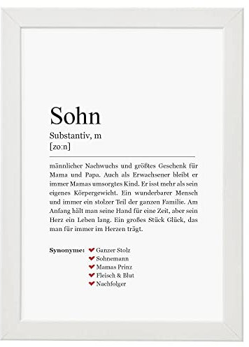Ritter Mediendesign Sohn Kunstdruck im Rahmen weiss Worterklärung Definition Synonym Bild Poster Druck Deko Geschenkidee Din A4