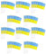 Fahne Flagge Ukraine NEU 14 cm x 21 cm Flaggen Fahnen - Handwinkende Mini-Bannern - Ukraine Fahne Stockfahne Kleine Ukraine Flagge Party Anfeuern Fahnen/Fähnchen (50PC)