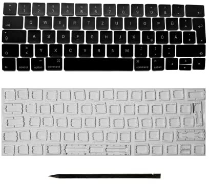 Generisch Teclas y bisagras de repuesto para MacBook Pro 2016-2017, A1706 y A1707, disposición alemana (botones y bisagras).