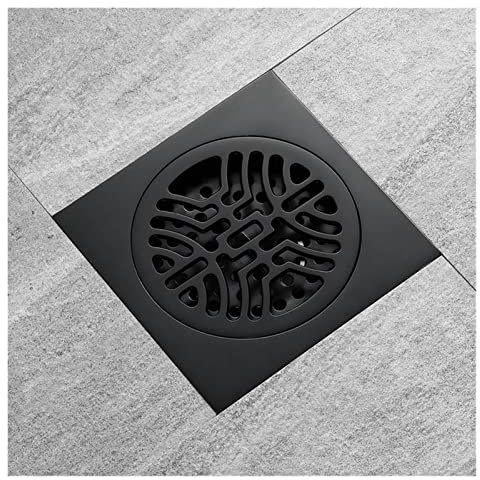 Bodenablauf Black Messing 10 x 10 cm Dusche Bodenablauf Waschraum Badezimmer Abgang Abdeckung Square Abfallbodenablauf (Color : Black 140)
