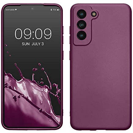 kwmobile Case kompatibel mit Samsung Galaxy S21 FE Hülle - Schutzhülle aus Silikon metallisch schimmernd - Handyhülle Metallic Lavendel