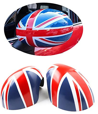 MINI R50 R52 R53 Union Jack Spiegelkappen, Autotür Seitenspiegelabdeckungen Für Mini Cooper One/S/JCW Serie R R50 R52 R53 2002–2006(Union Jack Blau)