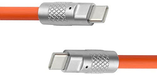 chenyang Câble USB C vers C, USB 2.0 type C mâle vers USB C mâle, ultra doux, 120 W, charge rapide, transfert de données, câble d'extension de 1 m avec indicateur de charge