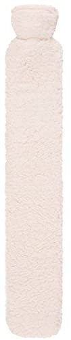 Teddy Long Hot Water Bottle | Heat Therapy Relief Back Pain | Relaxation Comfort | Home Remedies | Eco-Friendly | Sustainable | Portable Reusable Durable and Heat-Resistant Materials | 1.7L | White