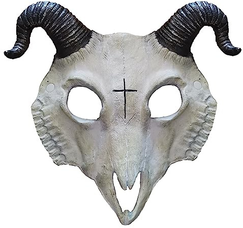 Mzztino Goat Skull Mask Horror Sheep Head Masks Halloween Party Foam Mask Cosplay Masquerade Masks