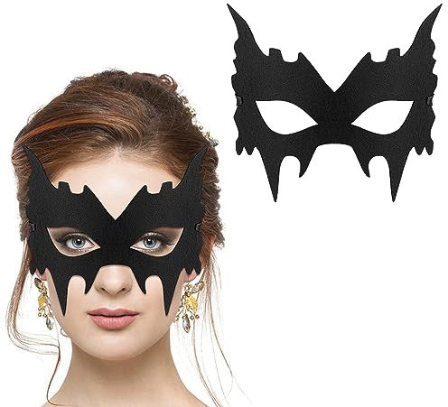 Sibba Halloween Kostüm Maske Schwarze Augenmaske Cosplay Halbgesichtsmaske Anzieh Kostüm Party Zubehör für Erwachsene Kinder