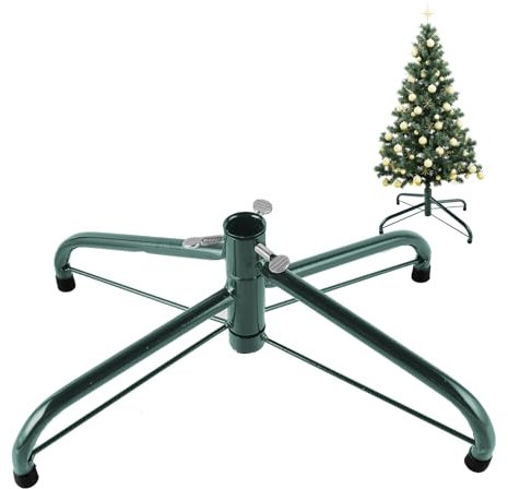 Bubuny Weihnachtsbaumständer Faltbarer 35cm, Weihnacht Metall ständer mit Gummifüße Schrauben, Gross Stabiler Outdoor Indoor Christbaumständer Weihnachten Dekoration für Weihnachtsschmuck, Grün