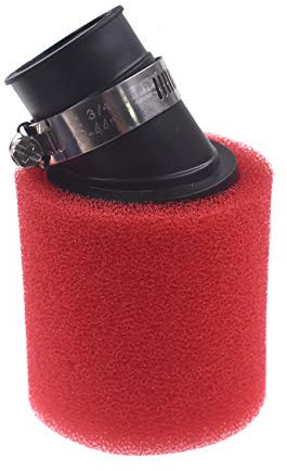 OQUGRHR Filtro de aire rojo de 32 mm, limpiador de espuma doblada para quad, quad o moto de cross de 50 cc, 110 cc, 125 cc