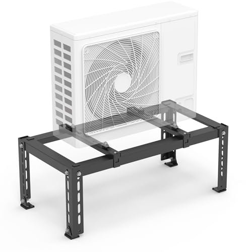 Air Jade Soporte de piso para bomba de calor de aire acondicionado mini dividido, soporte de tierra dividido resistente para 9.000-24.000 BTU, base de soporte de condensador de CA para exteriores