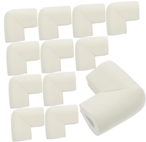 TOGEVAL 12 STK. babysicherer möbelschoner kantenschutz Eckenschutz Buchkantenschutz Eckenschutz für Möbel Möbelschutz Schwamm Schaumkissen Kasten Möbel Ecke Kleinkind Eckschutz Weiß