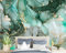Vlies Fototapete Grüner Marmor 350x256 cm Fototapete Wohnzimmer Schlafzimmer Vlies Tapete Art Wandtapete UV-Beständig Wanddekoration Tapete