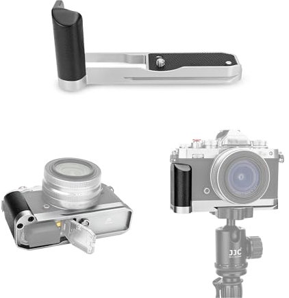 JJC Metall Handgriff für Nikon Z Fc Kamera, Arca Swiss Typ Schnellwechselplatte – rutschfeste L-Halterung für verbesserten Griff – Ersetzt Nikon Z fc-GR1 Handgriff, Silber