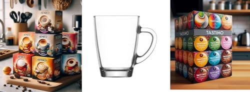 James Premium 6 Tassen mit Henkel das Zubehör kommt passend für alle Kaffeearten ob Pad Kapslen Bohnen oder Pulver für alle geeignet und somit für Tassimmo senneo