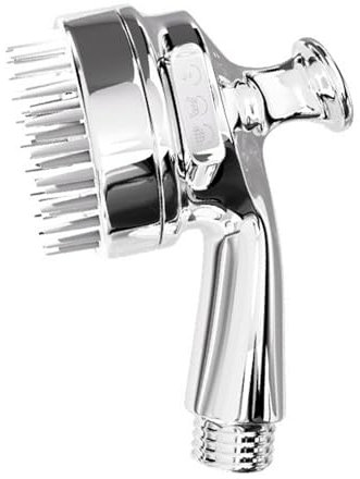 Walopola Pommeau de douche pour chien - 2 en 1 - Embout de tuyau de lavage pour chien - Dents de peigne en silicone souple - Poignée ergonomique pour l'intérieur et l'extérieur