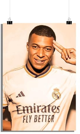 25 Artstreet Kylian Mbappéposter - Real Madridposter - Fußballposter - Stürmerposter - Athletposter - Sportposter - Legendenposter - Hochwertigesposter - Perfekt zum Einrahmen (60x90cm)
