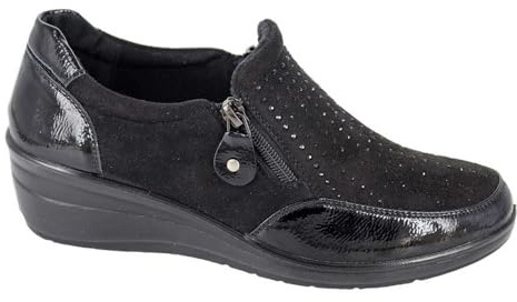 Boulevard Womens/Ladies Patent PU Casual Shoes (5 UK) (Black)