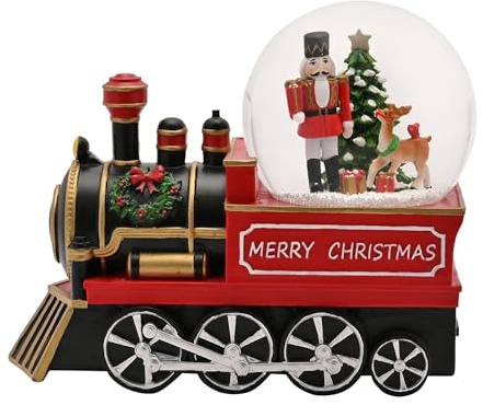 The Seasonal Gift Co - Steam Train Snow Globe - Illuminated Decorative Ornament - Whimsical Christmas Home Decor & Homeware Gifting Present for Xmas, Festive Season & Noel.