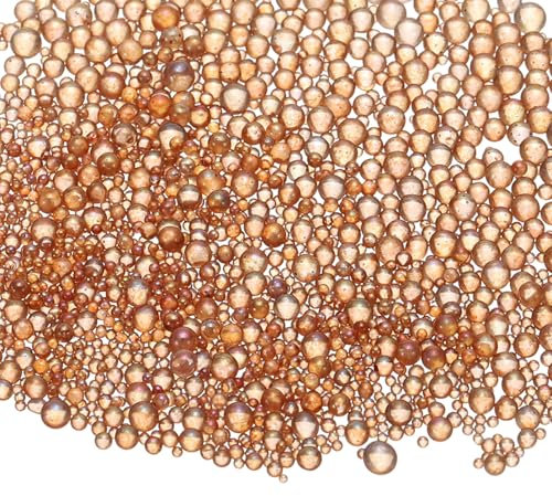 CoCud Iridescent Glass Tiny Bubble Beads, 0.4-3mm 10g No Hole Micro Mini Round Coffee Brown Water Droplets Beads - Applications: for Resin Filler, Nail Art, Dollhouse Bath Tub