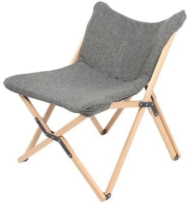 Rebecca Mobili Regiestuhl, Klappsessel für den Außenbereich, Braun Grau, Holz Polyester, stabil, bequem, mit Tragetasche - Maße HxBxT: 84 x 69 x 74 cm - Art. RE7183