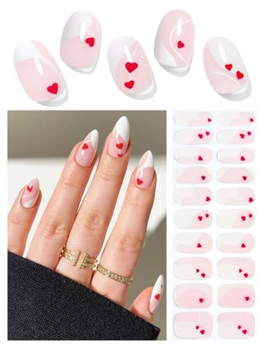 Cosmeria Set de Láminas UV para Uñas con 20 Stickers de Gel, Fáciles de Aplicar, Adhesivos Autoadhesivos, Duraderos y Seguros para Uñas Frágiles