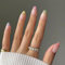 SXVME Blue French Tip False Nails Short Oval, Natural Nude Press on Nails with French Tips Designs, Glossy Finish Acrylic Fake Nails Press Ons Gel Stick on Nail for Women Daily Wear 24 Pcs