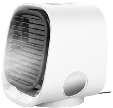 Vital Breeze Portable Ac, 3 Speeds Big Power Multi-angle Wind Adjustment Portable Air Cooler, With 300ml Water Tank & Colorful Night Lights, for Dorm Rooms, Apartments, Offices(White)