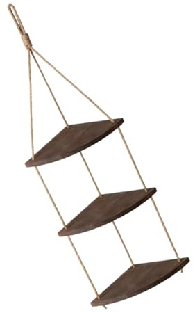 VALICLUD Vintage Eck-wandregal Aus Robustem Material Mit Starker Dicker Hanfschnur Mehrschichtiger Fächerform Platzsparend Für Bad Wohnzimmer Küche Und Büro Zur Praktischen Wanddekoration u