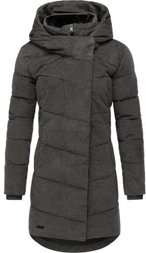 Ragwear Cappotto invernale lungo da donna in morbido effetto a coste impermeabile, caldo cappotto trapuntato, Pavla Cordy YOUMODO XS-3XL