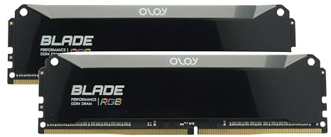 OLOy DDR4 RAM 16GB (2x8GB) Piano Black Blade RGB 3600 MHz CL18 1.35V 288-Pin Desktop Gaming UDIMM (MD4U0836180BRPDA)