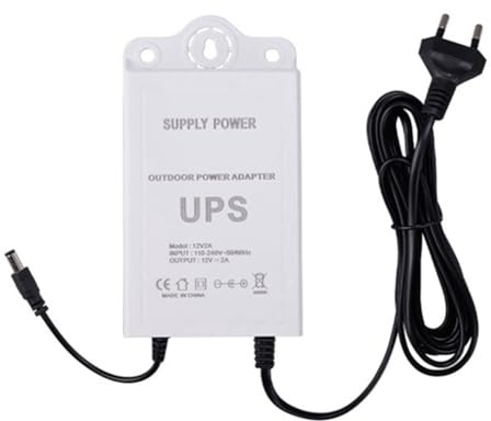 Bosiyrggrl Alimentatore di Alimentazione Ininterrotta (ups) da 12V-2A per WiFi, Modem, Router, Telecamera di Sicurezza con Batteria di Backup ups Mini, Spina EU.
