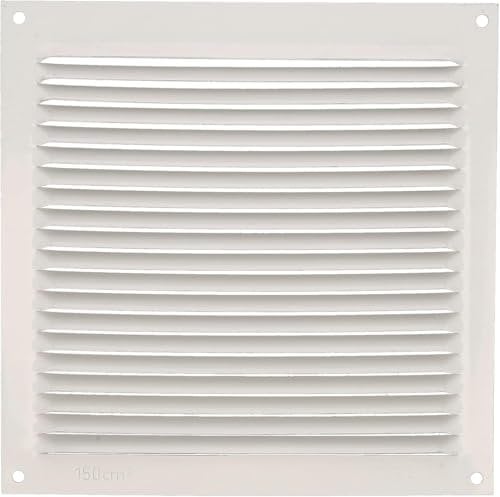 Amig - Griglia di Ventilazione Quadrata Grande 170x170mm | Maniglia Porta Interna in Alluminio, Bianca | Aerazione Efficace, Spioncino per Portone - Bianco, 300x300mm