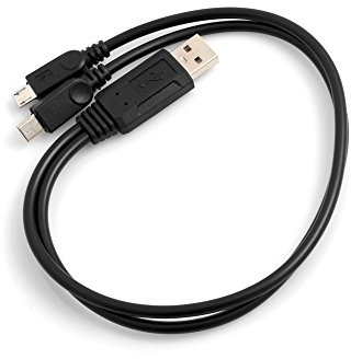 System-S Y-Kabel USB Kabel 2.0 Typ A Splitter auf 2X Micro USB 39 cm Datenkabel Ladekabel