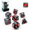 Bescon Polyedrische D&D-Würfel-Set mit 7 Edelstein-Ranken-Würfeln, Mineralsteine, Rollenspiele, Würfel-Set, 7-teiliges Set, Rubin