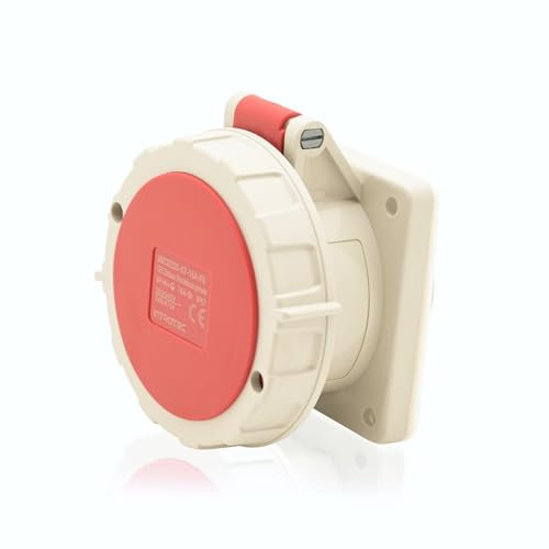 CEE Toma de corriente trifásica toma recta 16A 400V 6h IP67 5 pines (3P+N+E): IEC-60309 Enchufe industrial y multifásico calidad industrial robusta