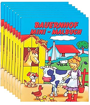 Libetui 8 Malbücher Bauernhof mini Malbuch Kinder Geburtstag Mitgebsel Geschenke Ostern Hochzeit Kindergeburtstag Thema Bauernhof