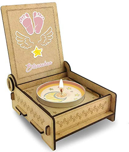 TROSTLICHT Sternenkind „Sternchen“ rosa, Trauer Geschenke, Andenken, Erinnerung bei Verlust Baby, Trauerkerze, Trost Geschenke bei Fehlgeburt