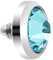 Piercingfaktor Dermal Anchor Piercing Skin Diver Anker Aufsatz Kugel Aufsatzkugel Ball Flach Stecker mit Strass Stein Kristall 4mm Silber Aqua
